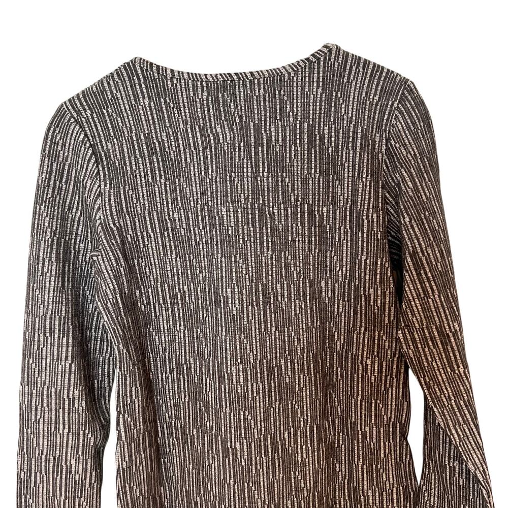 NEW Papillon Textured Liner Print Sweater Dress Grey Size Large - Picture 6 of 16